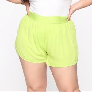Fashion Nova Lime Green Casual Shorts